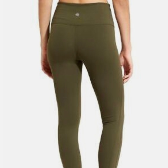 Athleta Pants - Athleta Power up 7/8 yoga pant tight M olive green